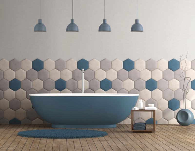 piastrelle mosaico blu